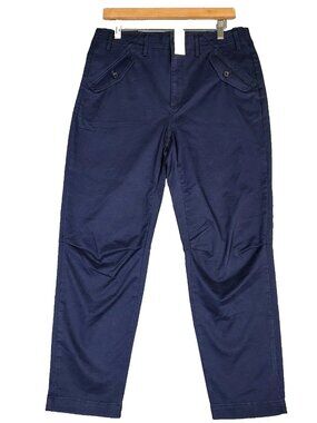 Banana Republic Authentic Chino Womens 10 Navy Barrel High-Rise Pants Preppy NWT